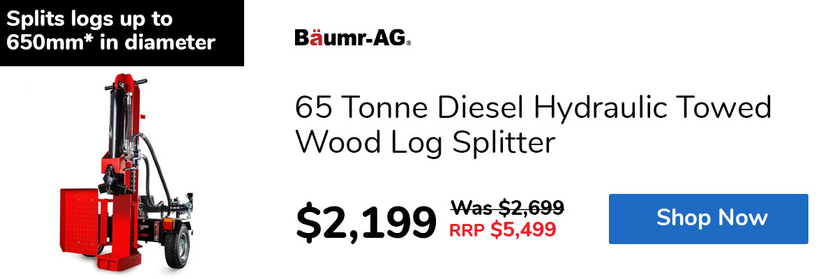 65 Tonne Diesel Hydraulic Towed Wood Log Splitter