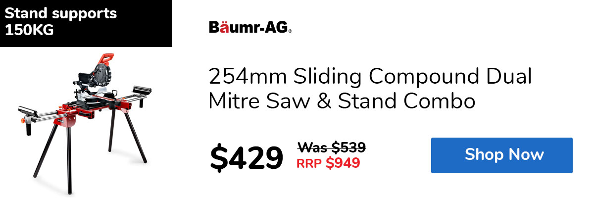254mm Sliding Compound Dual Mitre Saw & Stand Combo