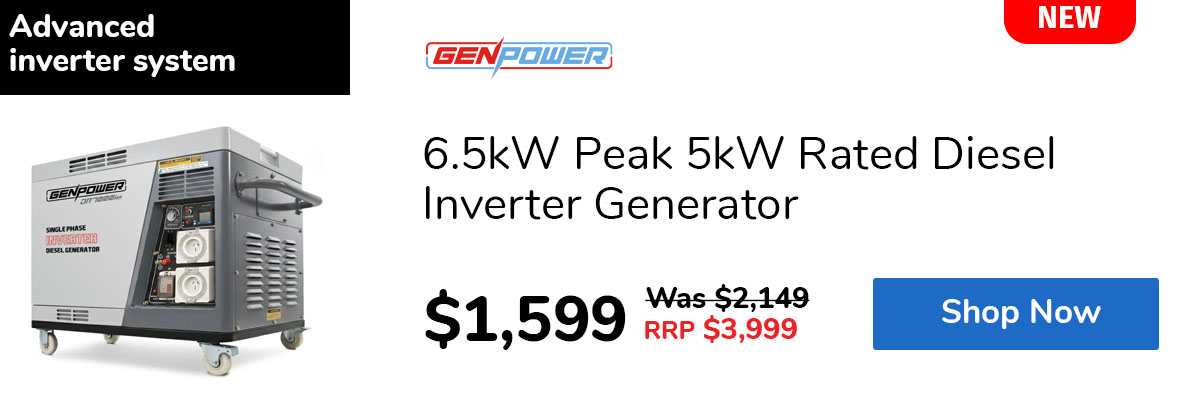6.5kW Peak 5kW Rated Diesel Inverter Generator