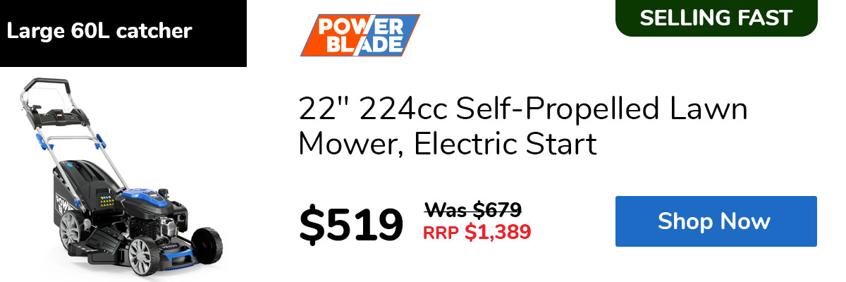22" 224cc Self-Propelled Lawn Mower, Electric Start