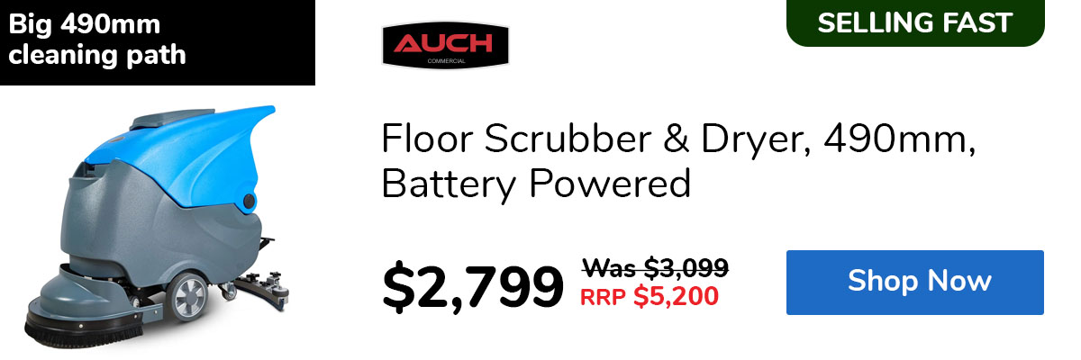Floor Scrubber & Dryer, 490mm, Battery Powered