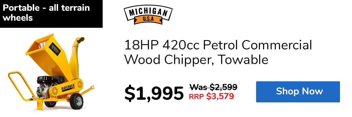 18HP 420cc Petrol Commercial Wood Chipper, Towable