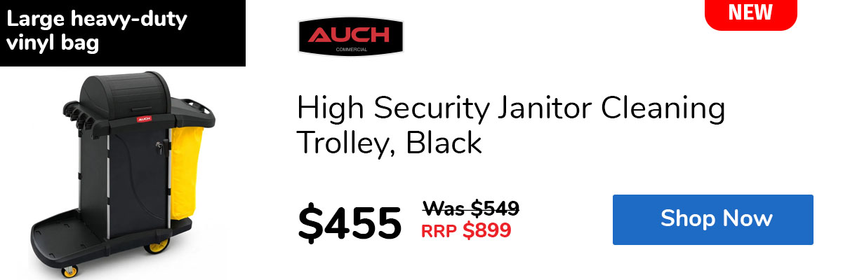High Security Janitor Cleaning Trolley, Black