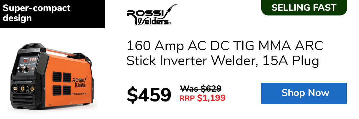 160 Amp AC DC TIG MMA ARC Stick Inverter Welder, 15A Plug