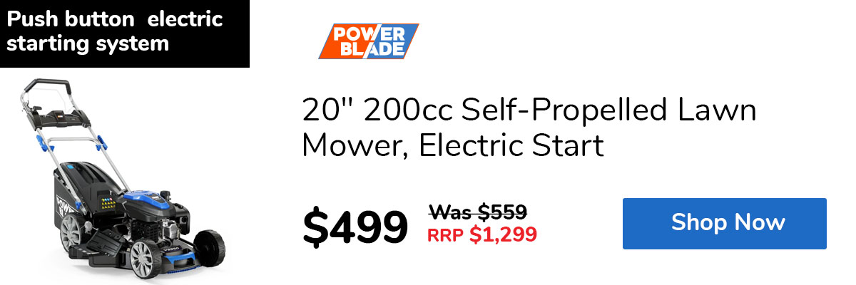 20" 200cc Self-Propelled Lawn Mower, Electric Start