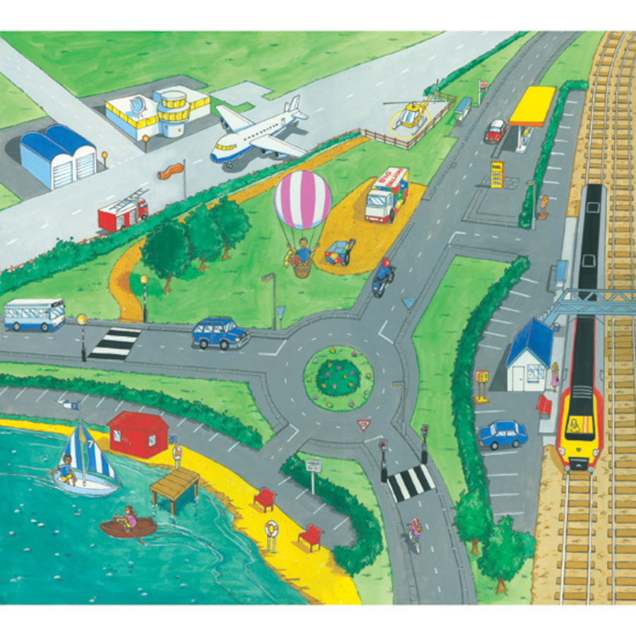  Covoraș pentru activități senzoriale - mijloace de transport 