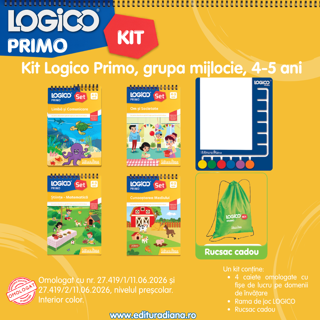  Kit logico primo, grupa mijlocie, 4-5 ani 