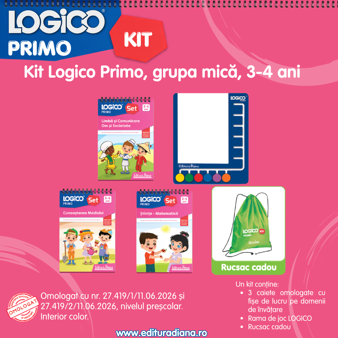  Kit logico primo, grupa mică, 3-4 ani 