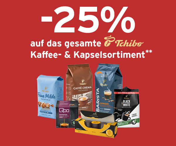 -15% auf das gesamte Tchibo Kaffee- & Kapselsortiment