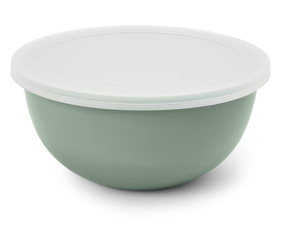 Emaille-Servier-und-Zubereitungsschüssel mit Deckel