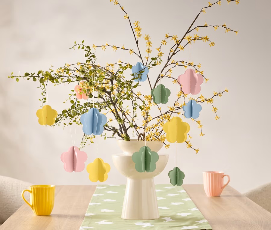 12 Papier-Blumenanhänger