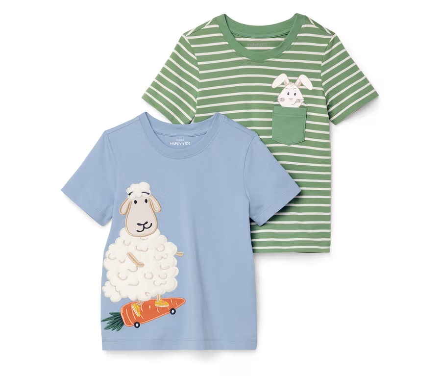 2 Kinder-T-Shirts mit Applikation
