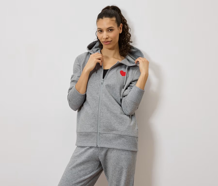 Sweatjacke, grau