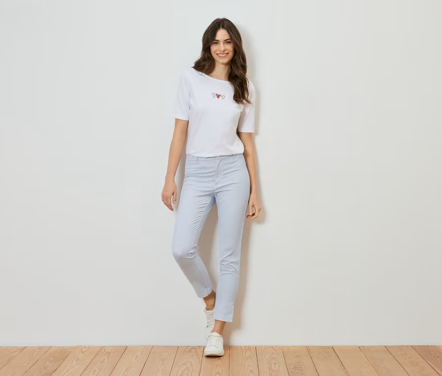 Gestreifte Stretchhose