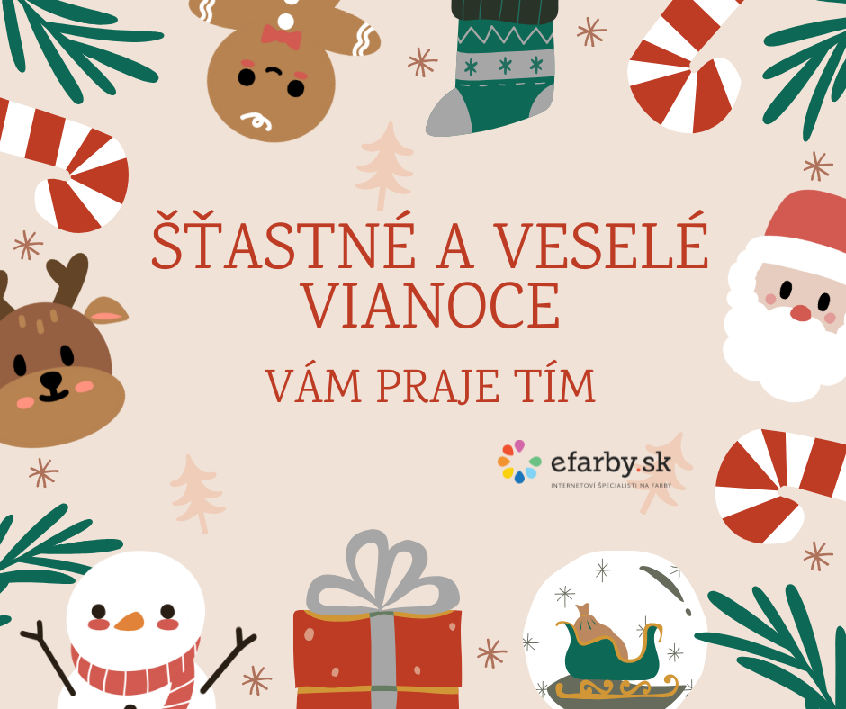 Šťastné a veselé Vianoce Vám praje tím efarby.sk