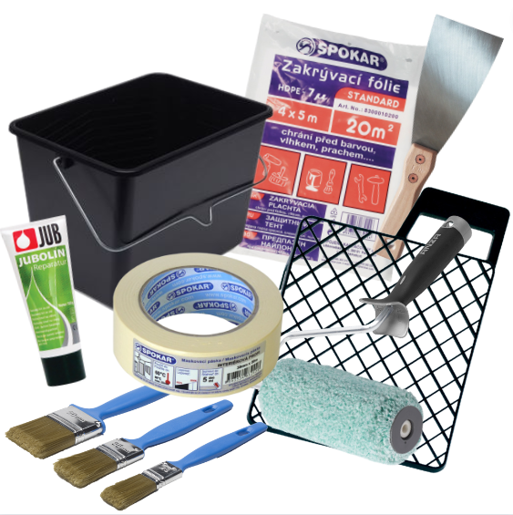 Set náradia na maľovanie interiér. stien a stropov