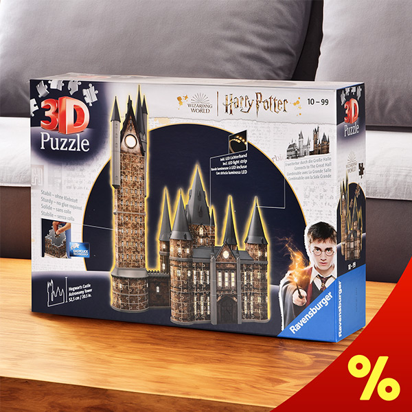 Hogwarts Schloss Astronomie-Turm 3D Puzzle mit Beleuchtung - Harry Potter - Statt 99,95 € jetzt nur 47,98 € (mit Code)