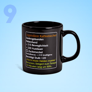 Legendärer Kaffeebecher - MMO Item Fan Tasse Level 120