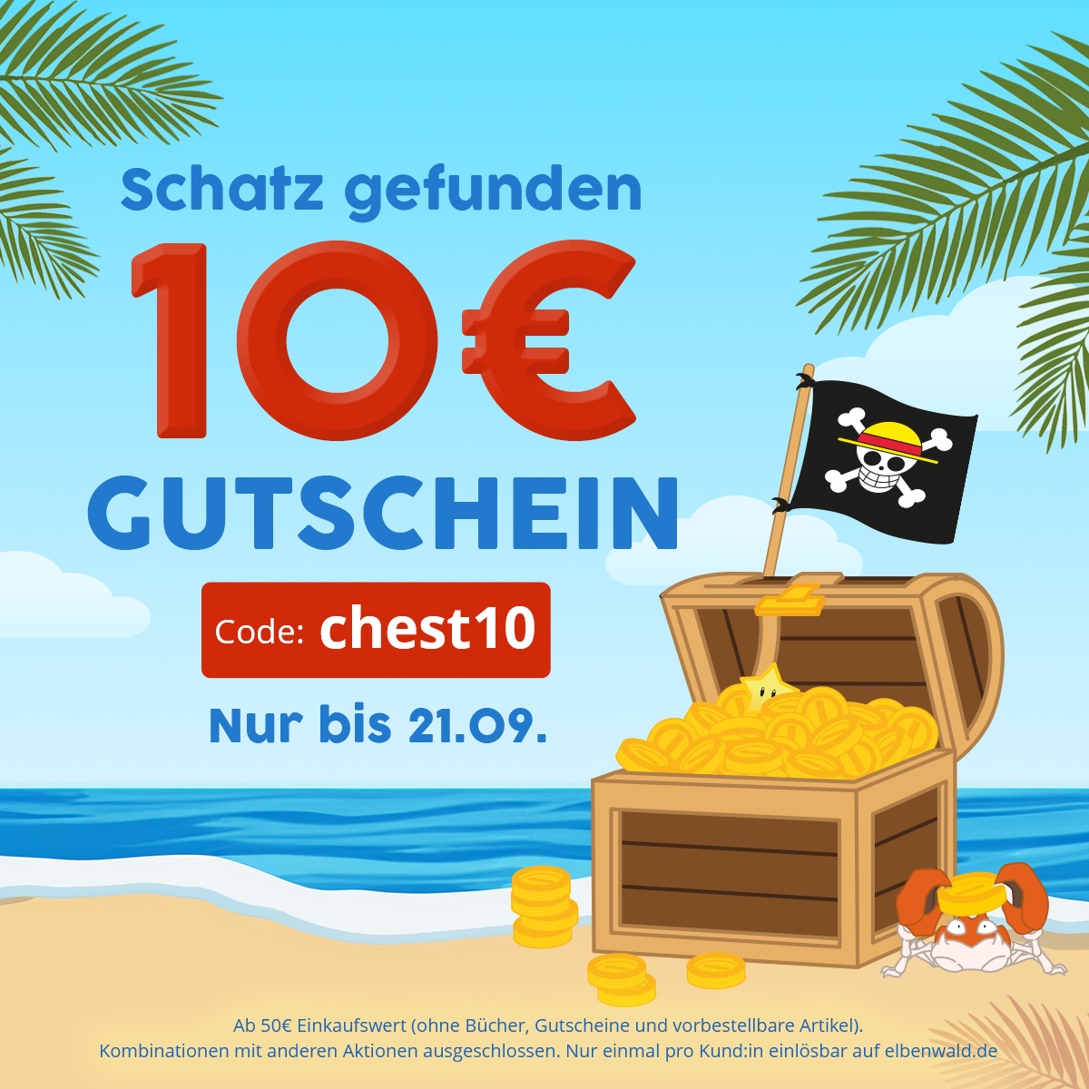 Schatz gefunden - 10€ Gutschein - Code: chest10