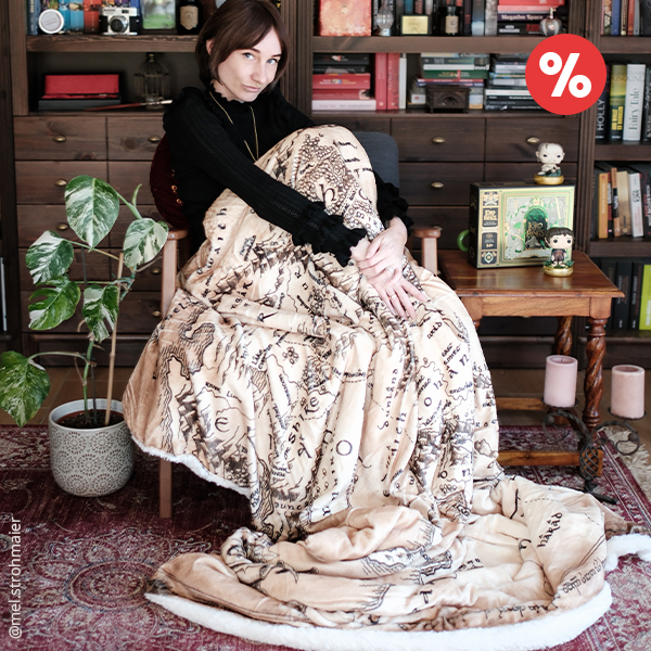 Der Herr der Ringe - Mittelerde Karte Flauschdecke mit Teddyfell