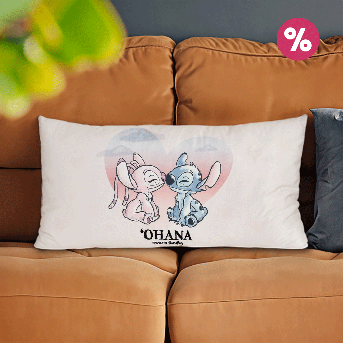 Stitch und Angel Ohana Means Family - Kissen