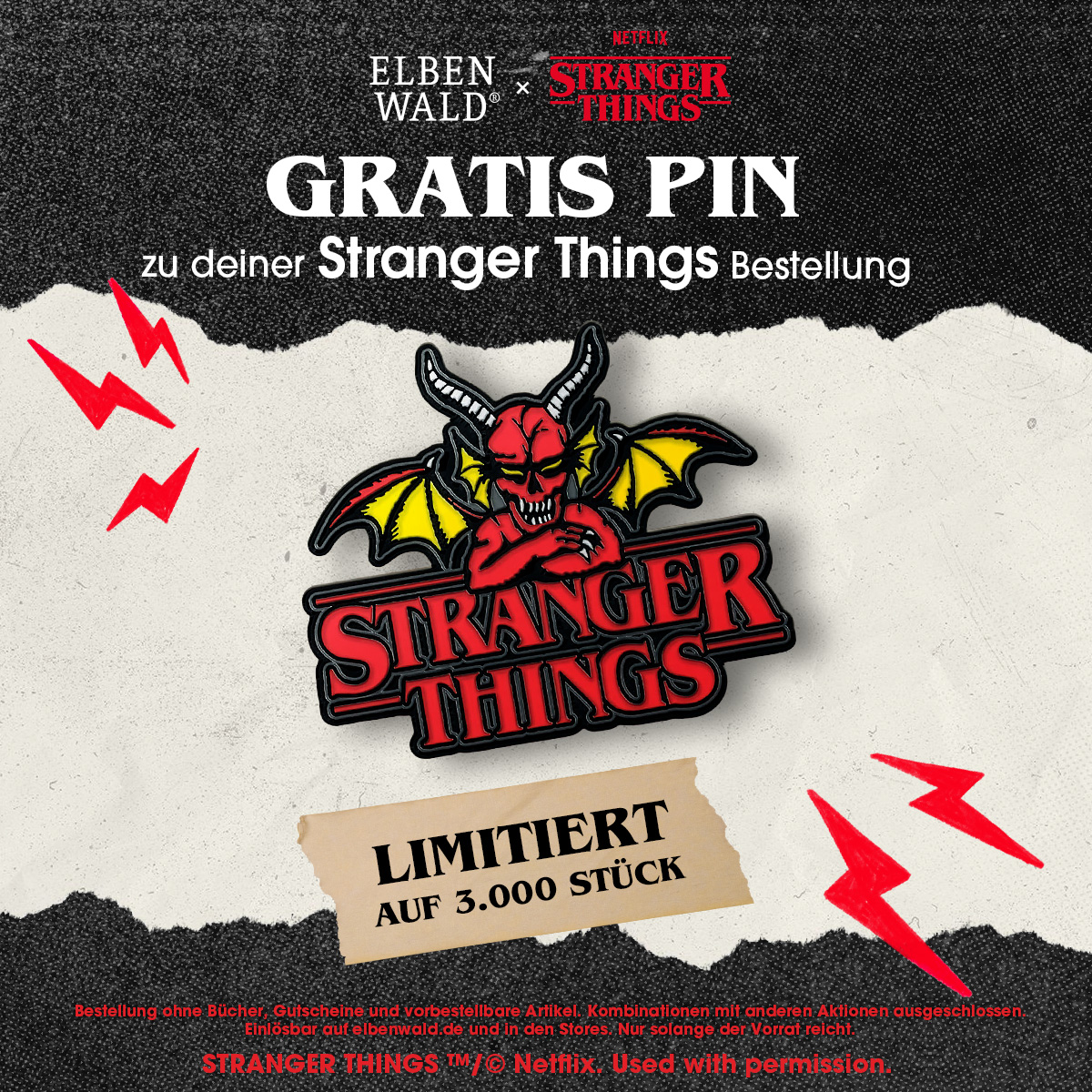 Gratis Pin zu deiner Stranger Things Bestellung