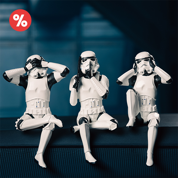 Original Stormtrooper Don't See Hear Speak Figurenset sitzend