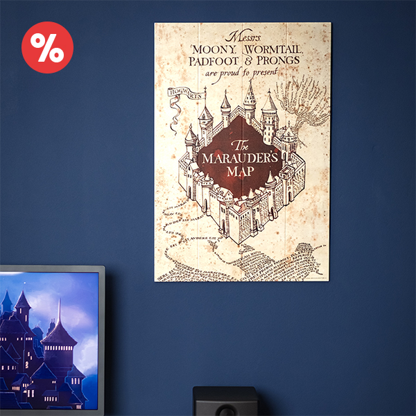 Harry Potter - Karte des Rumtreibers Wandbild Holz
