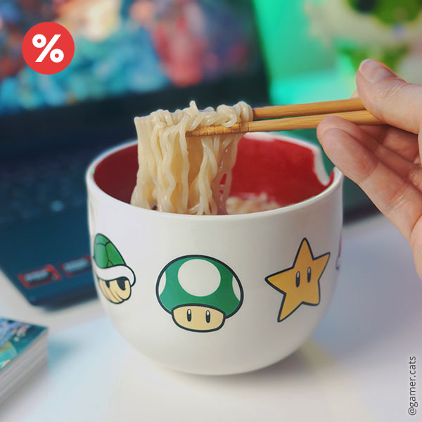Super Mario - Symbols Ramen Schale mit Ess-Stäbchen