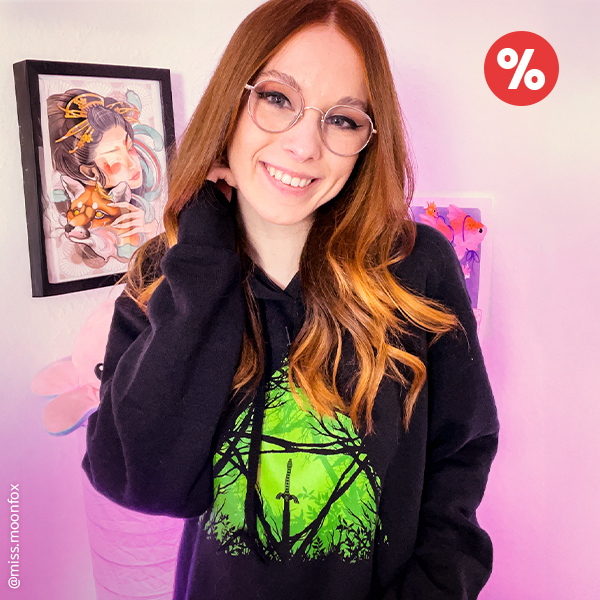 Masterschwert im Wald Hoodie für Zelda Fans schwarz