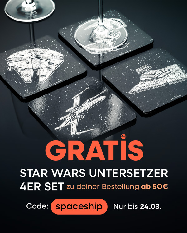 Gratis Star Wars Untersetzer zu deiner Bestellung ab 50€ - Code: spaceship