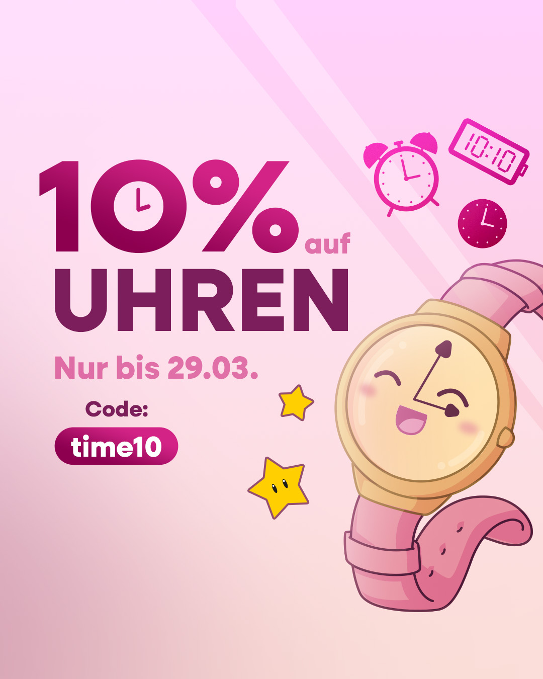 10% auf Uhren - Nur bis 29.03. - Code: time10