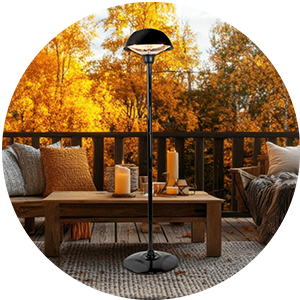 Nedis 1500W Patio Heater with Mounting Pole