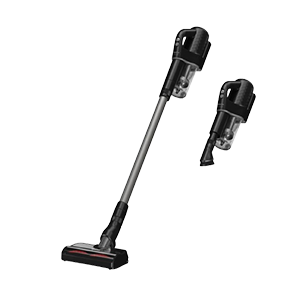 Cordless vacuum with detachable handheld unit.