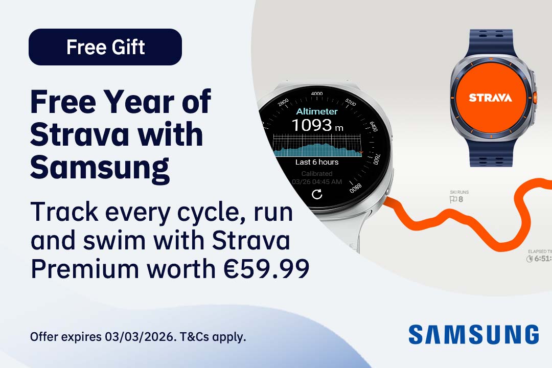 Samsung watch offer with free Strava subscription.