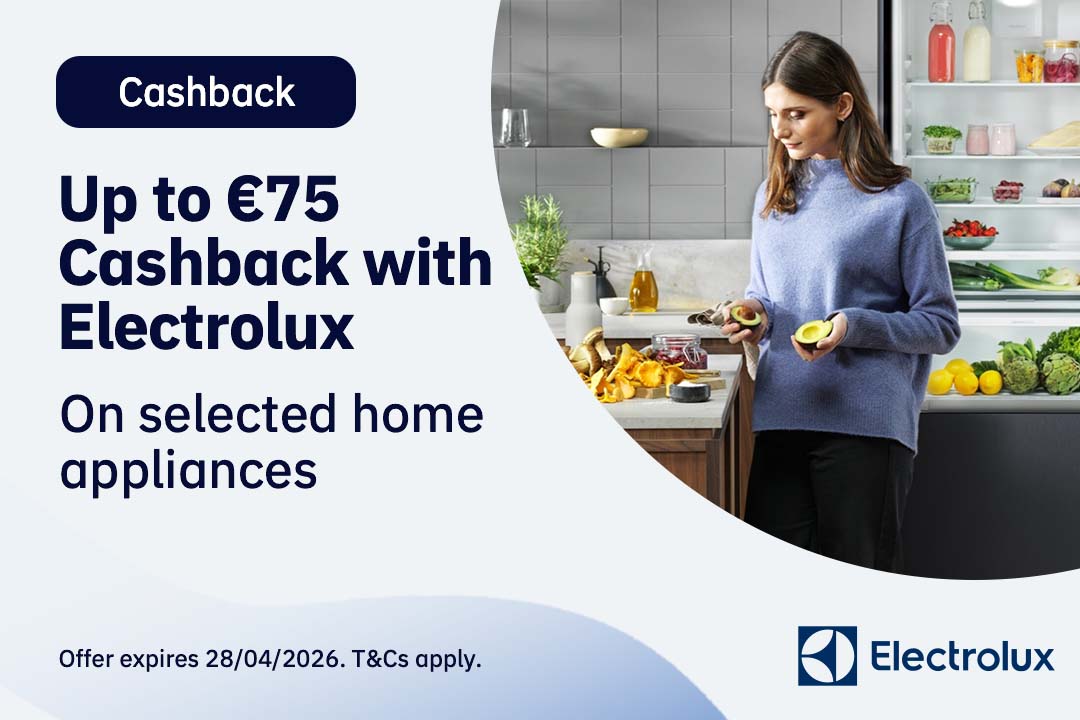 Electrolux cash back offer on appliances.