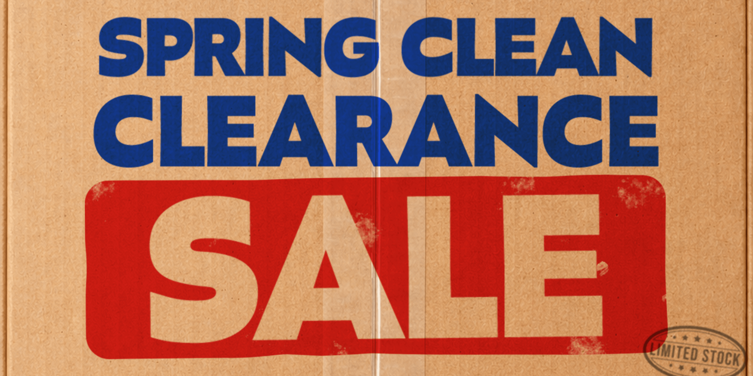 Spring Clean Clearance Sale, bold letters.