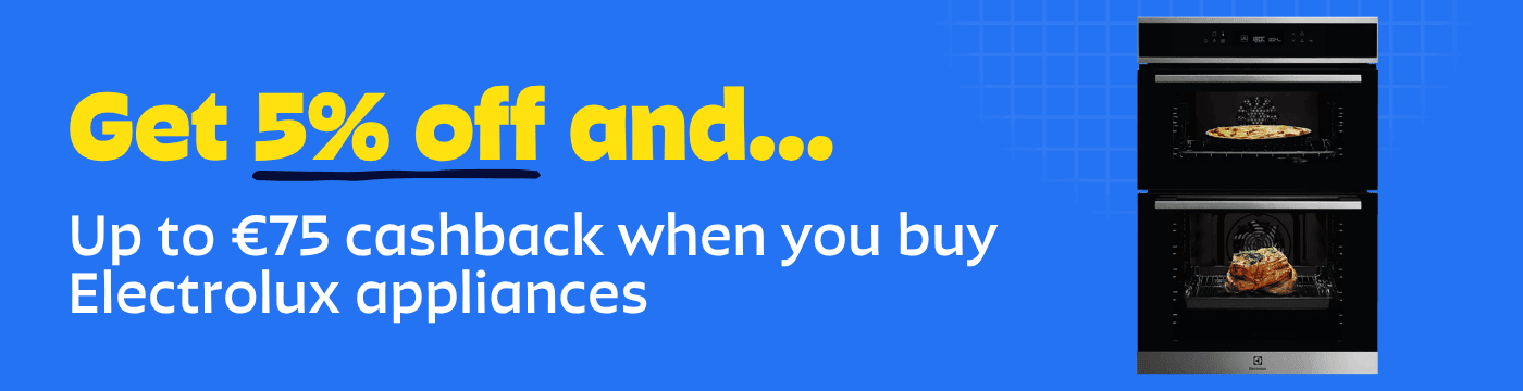 5% off Electrolux appliances plus €75 cashback.