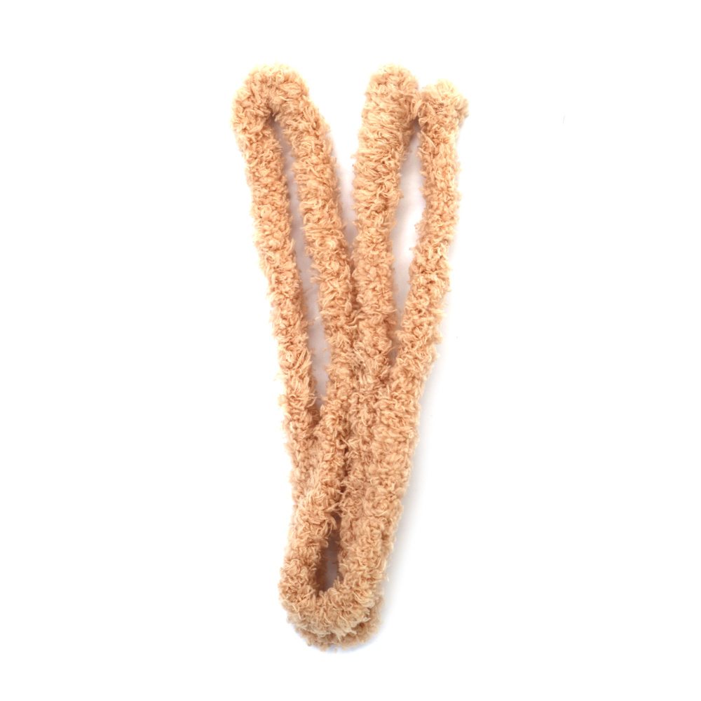 Телена пръчка с пухкав шенил цвят крем 20 мм - 1 метър