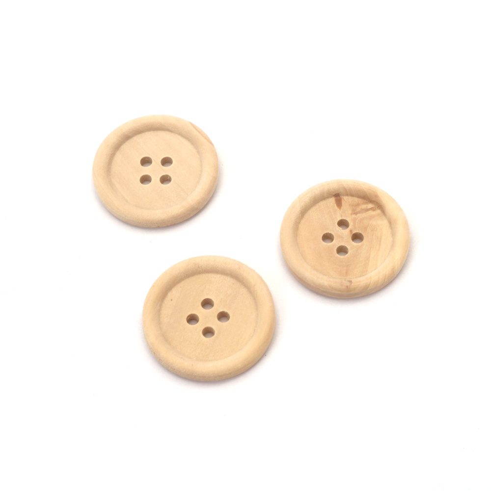 Копче дърво 30x5 мм дупка 2.5 мм цвят дърво -5 броя