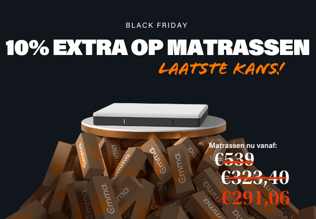 BLACK FRIDAY 10% EXTRA OP MATRASSEN LAATSTE KANS! Matrassen nu vanaf: €291,06