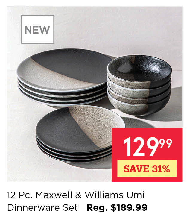 Maxwell & Williams Umi Porcelain Dinnerware - Set of 12 