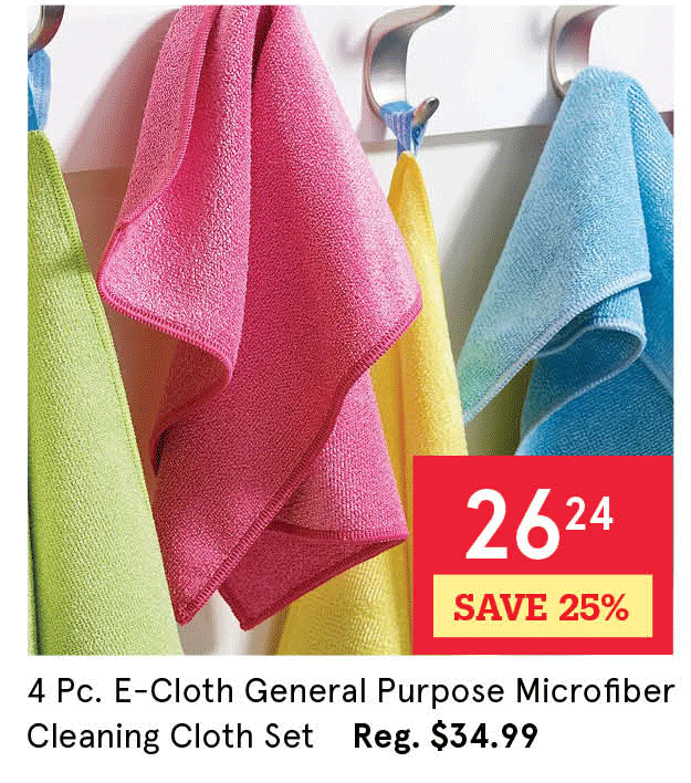 E-Cloth General Purpose Microfiber Cleaning Cloth - Set of 4