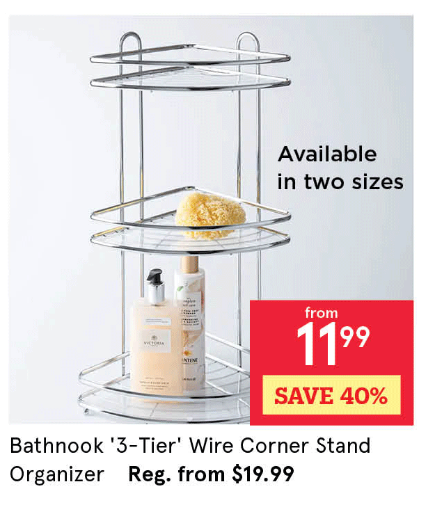 Bathnook '3-Tier' Wire Corner Stand Organizer