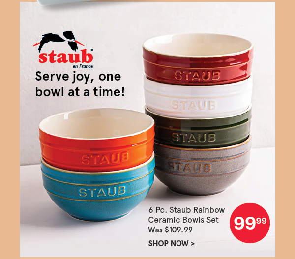 Staub Rainbow Ceramic Bowls - Set of 6