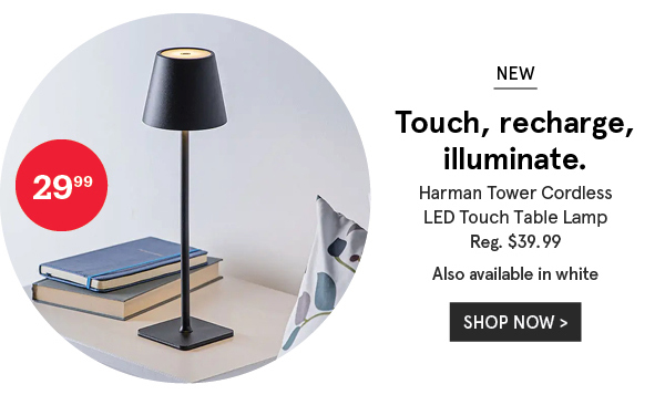 Harman Tower '3-Light Mode' Cordless LED Touch Table Lamp