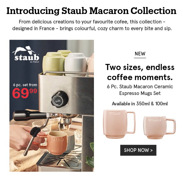 Staub MacAron Ceramic Espresso Mugs - Set of 6