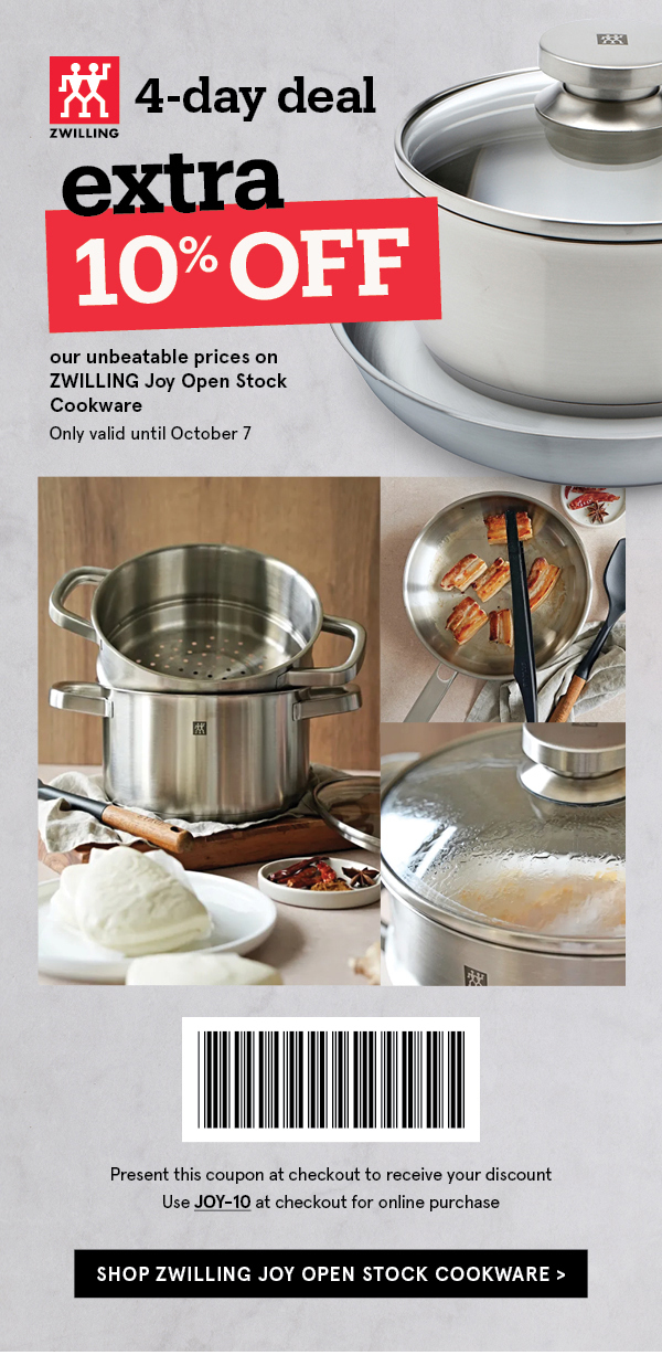 ZWILLING Joy Cookware Extra 10% Off