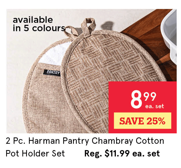 Harman Pantry Chambray Cotton Pot Holder - Set of 2