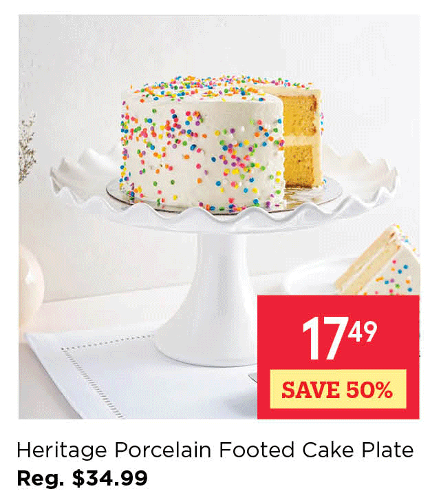 Heritage Porcelain Footed Cake Plate 